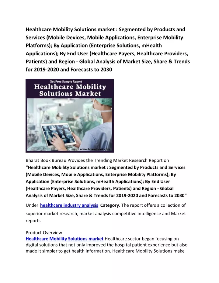 healthcare mobility solutions market segmented