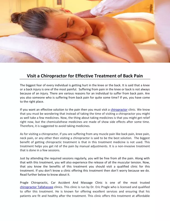 visit a chiropractor for effective treatment