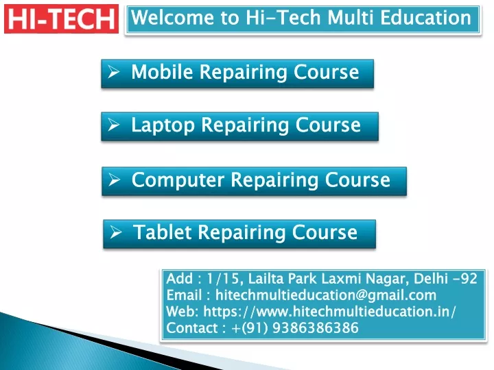 welcome to hi tech multi education