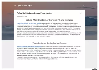 Yahoo Mail Customer Service Phone number usa