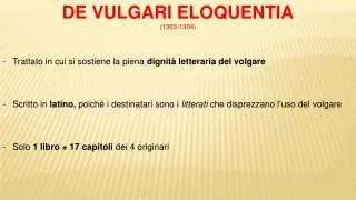 de vulgari eloquentia 1303 1304 trattato