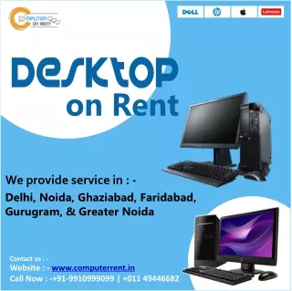 Branded Desktops On Rent In Delhi, NCR