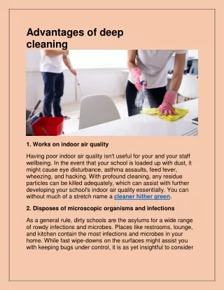 advantages of deep cleaning