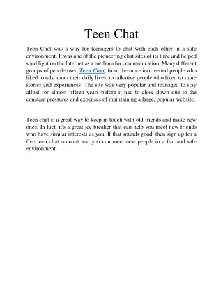 Teen Chat