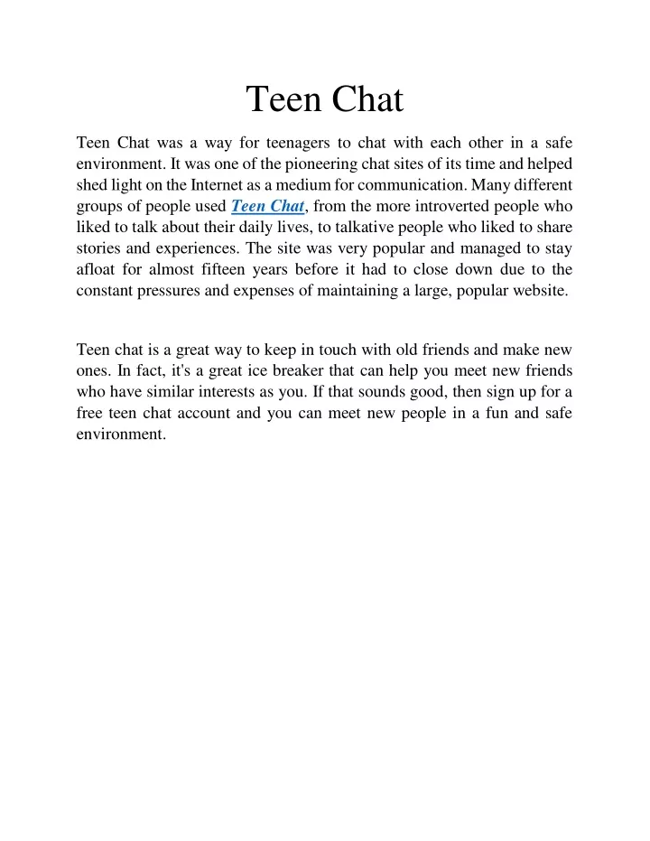 teen chat