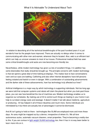 what it is advisable to understand about tech