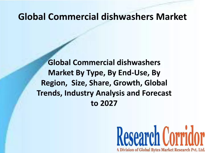 global commercial dishwashers market