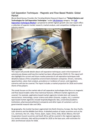 cell separation techniques magnetic and flow