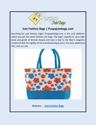 Jute Fashion Bags | Puspajutebags.com
