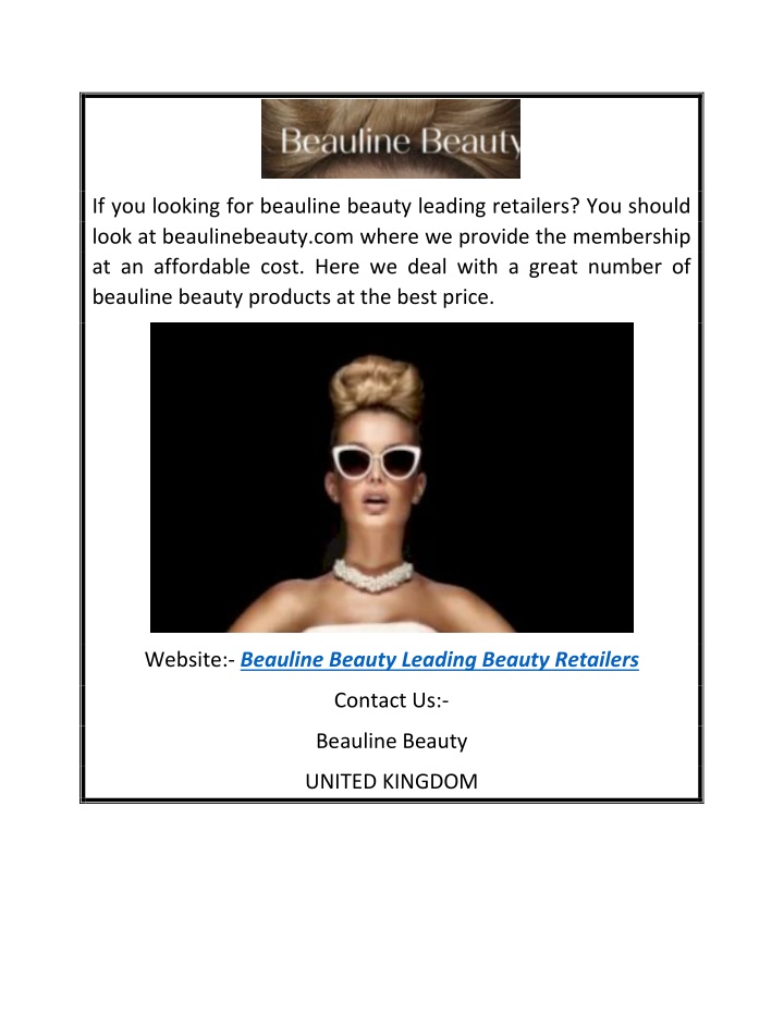 if you looking for beauline beauty leading