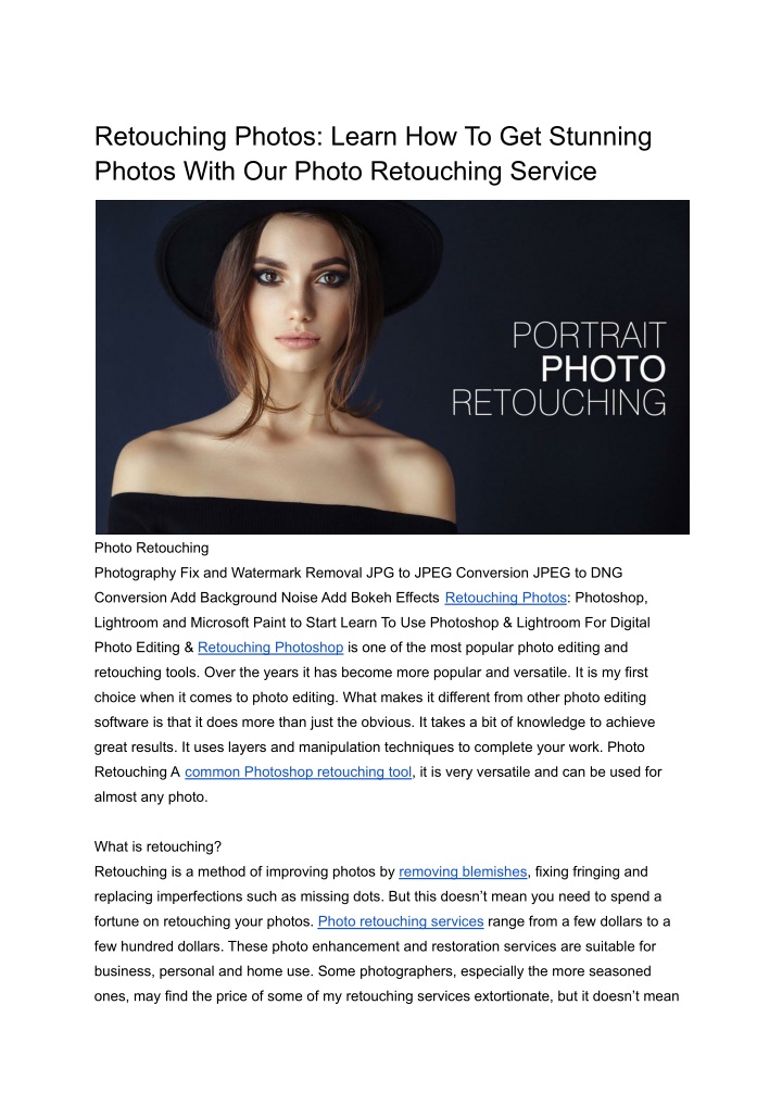 retouching photos learn how to get stunning