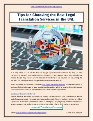 Tips for Choosing the Best Legal Translation Services in the UAE