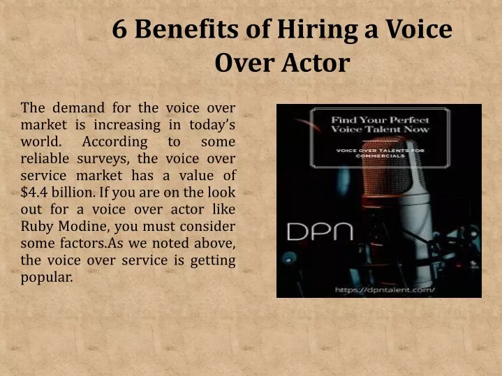 6 benefits of hiring a voice over actor