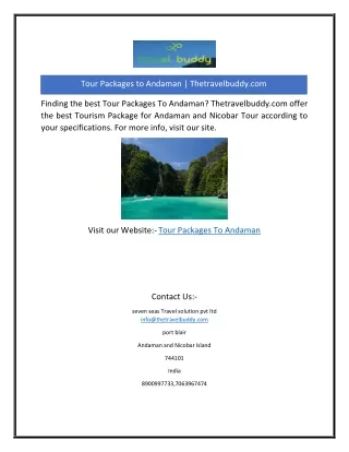 tour packages to andaman thetravelbuddy com