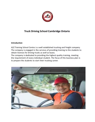 Truck Driving School Cambridge Ontario