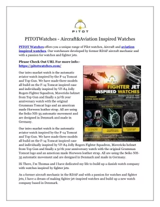 pitotwatches aircraft aviation inspired watches