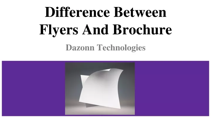 difference between flyers and brochure