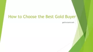 how to choose the best gold buyer