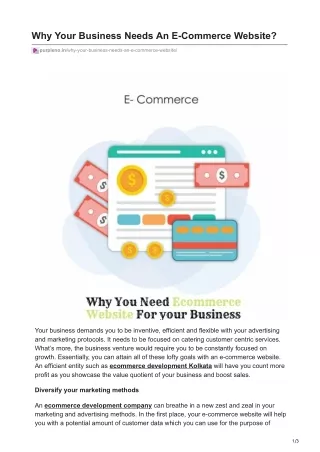 why your business needs an e commerce website