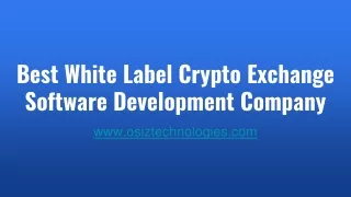 Best White Label Crypto Exchange Software Development Company