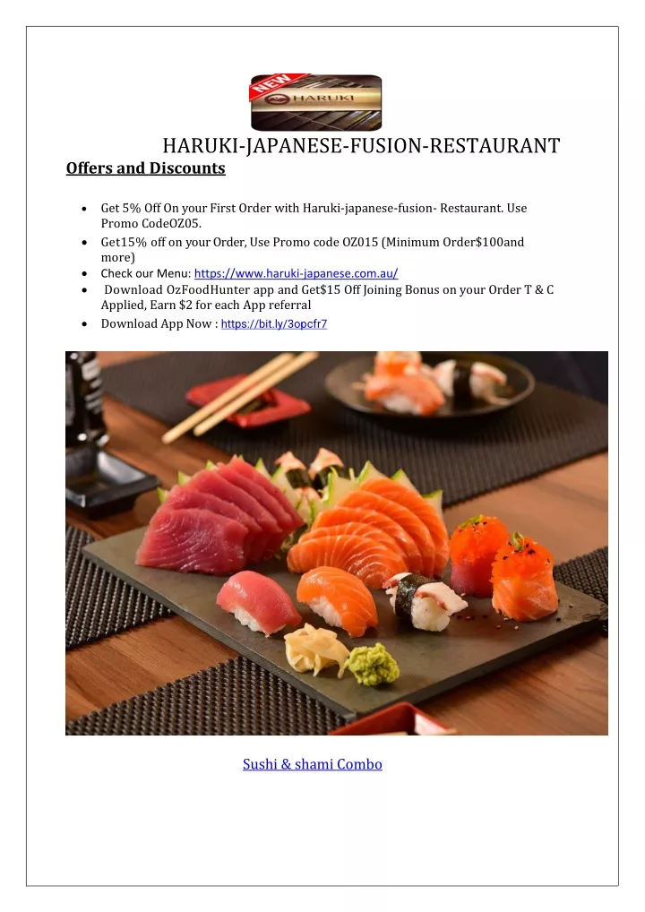 haruki japanese fusion restaurant offers