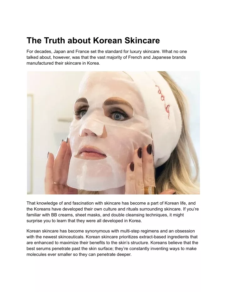 the truth about korean skincare