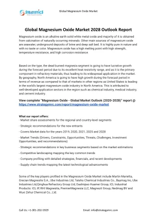 global magnesium oxide market