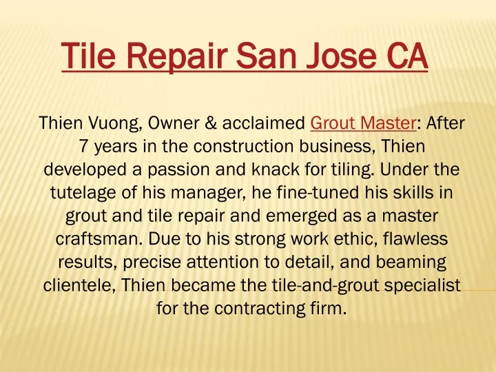 tile repair san jose ca