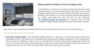 Venetian Blinds - Blackout Blinds for Bedroom