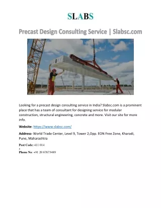 Precast Design Consulting Service