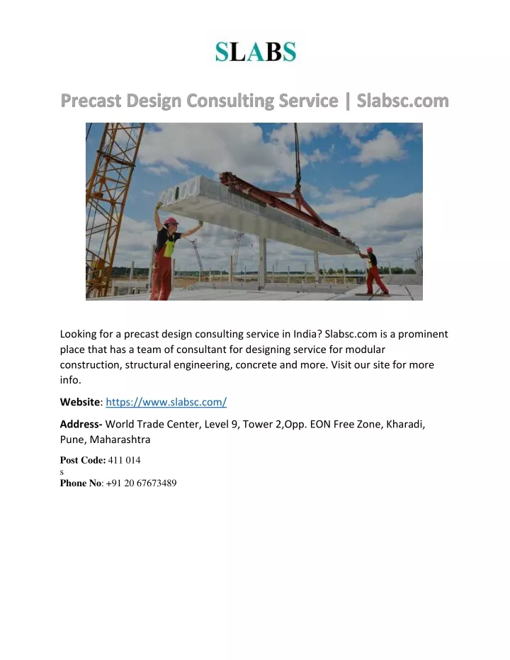 looking for a precast design consulting service