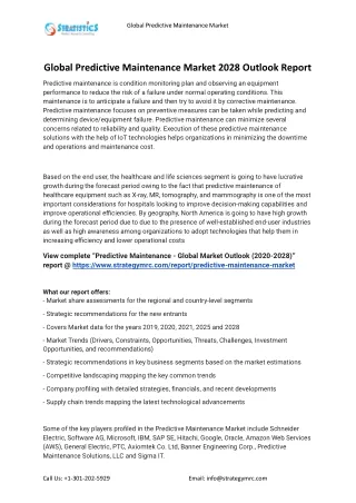 global predictive maintenance market