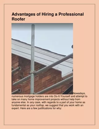 advantages of hiring a professional roofer