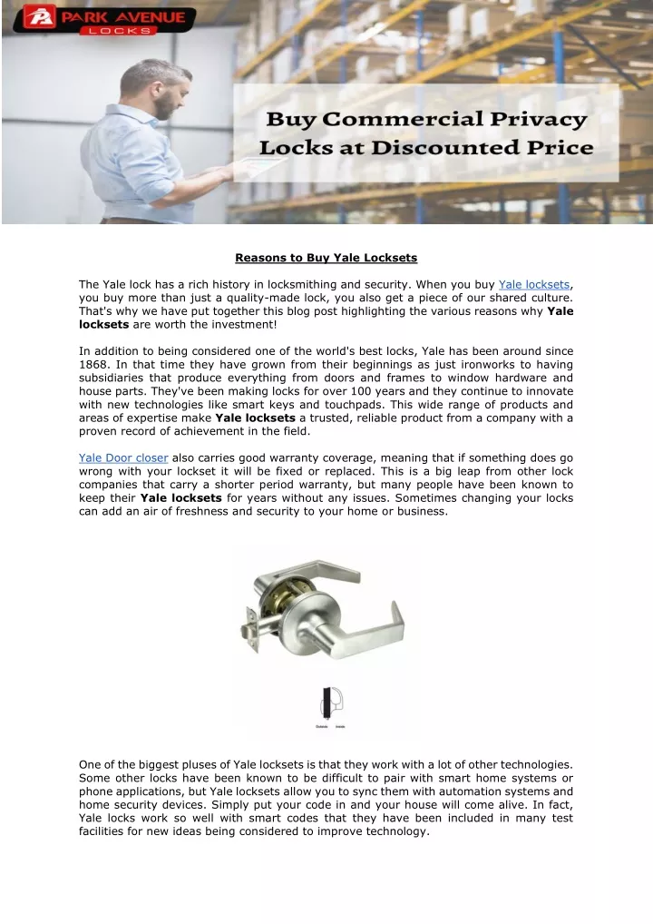 reasons to buy yale locksets