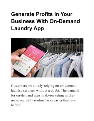 generate profits in your business with on demand