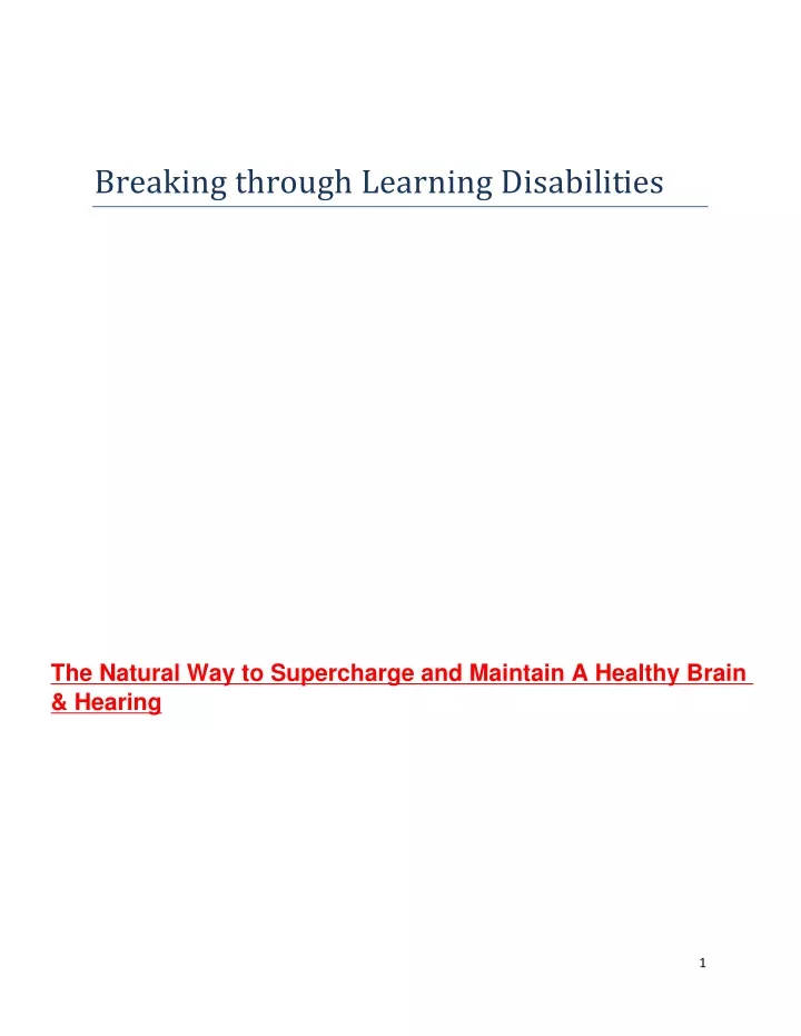 breaking through learning disabilities