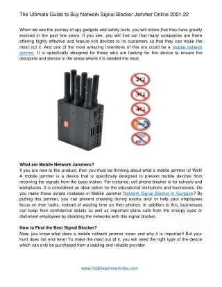 the ultimate guide to buy network signal blocker