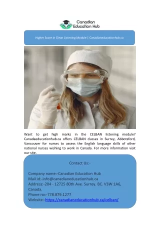 Higher Score in Clean Listening Module | Canadianeducationhub.ca
