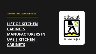 List of Kitchen Cabinets Manufacturers in UAE | Kitchen Cabinets