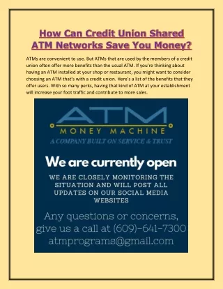How Can Credit Union Shared ATM Networks Save You Money