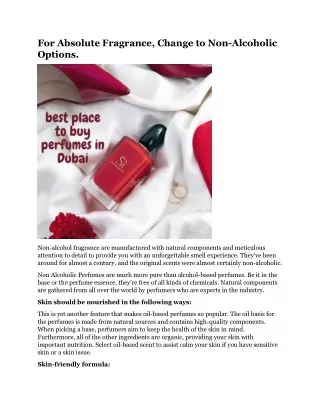 for absolute fragrance change to non alcoholic