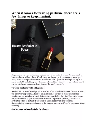 when it comes to wearing perfume there