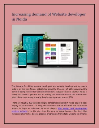 increasing demand of website developer in noida