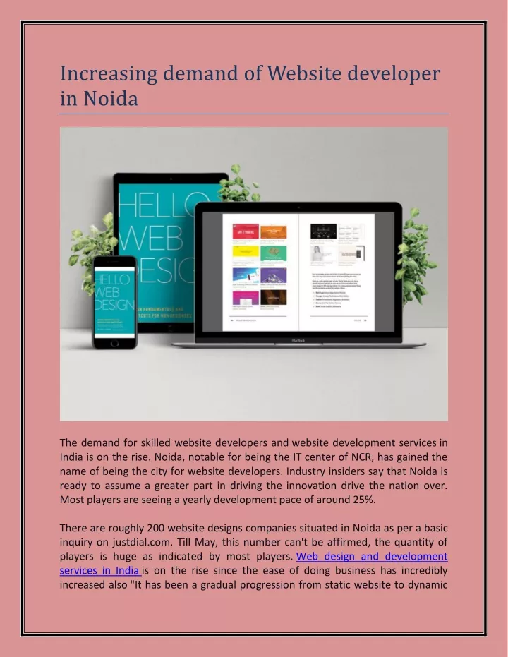 increasing demand of website developer in noida