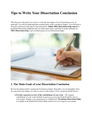 tips to write your dissertation conclusion