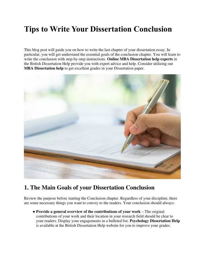 tips to write your dissertation conclusion