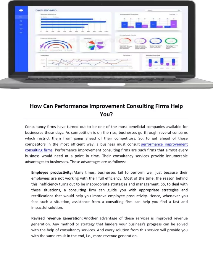 how can performance improvement consulting firms