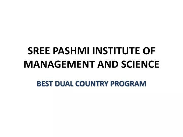 sree pashmi institute of management and science