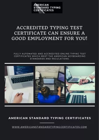 Accredited Typing Test Certificate can Ensure a Good Employment for You!