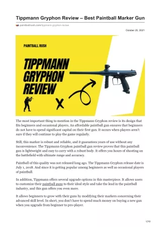 paintballrush.com-Tippmann Gryphon Review  Best Paintball Marker Gun